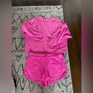 GAP Hot Pink French Terry Sweater and Shorts Set